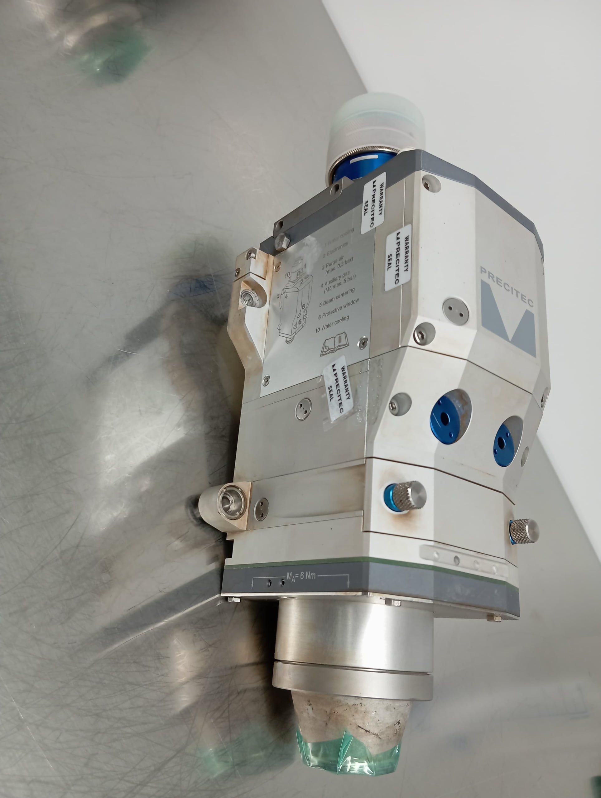 Brinde Cabeça de Corte Laser Precitec Procutter 1.0 8kW 100/150 QBH sem Adjust Box - Seminova