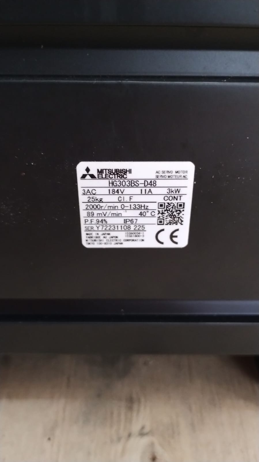 SERVO MOTOR EIXO Z HG303BS-D48 - MAQ: SVD650